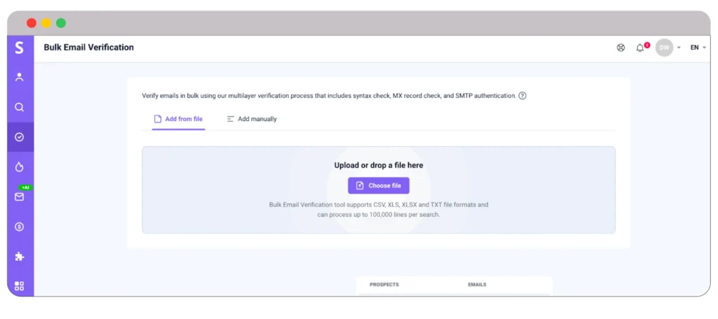 Bulk email verification