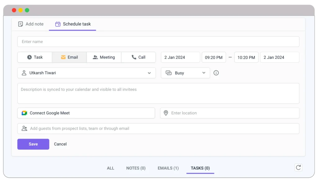 Deal management in snov.io