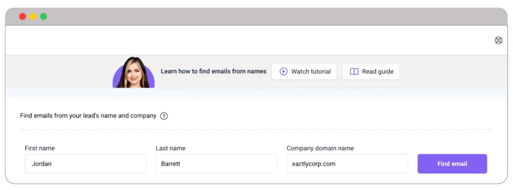 Email finder in snov.io