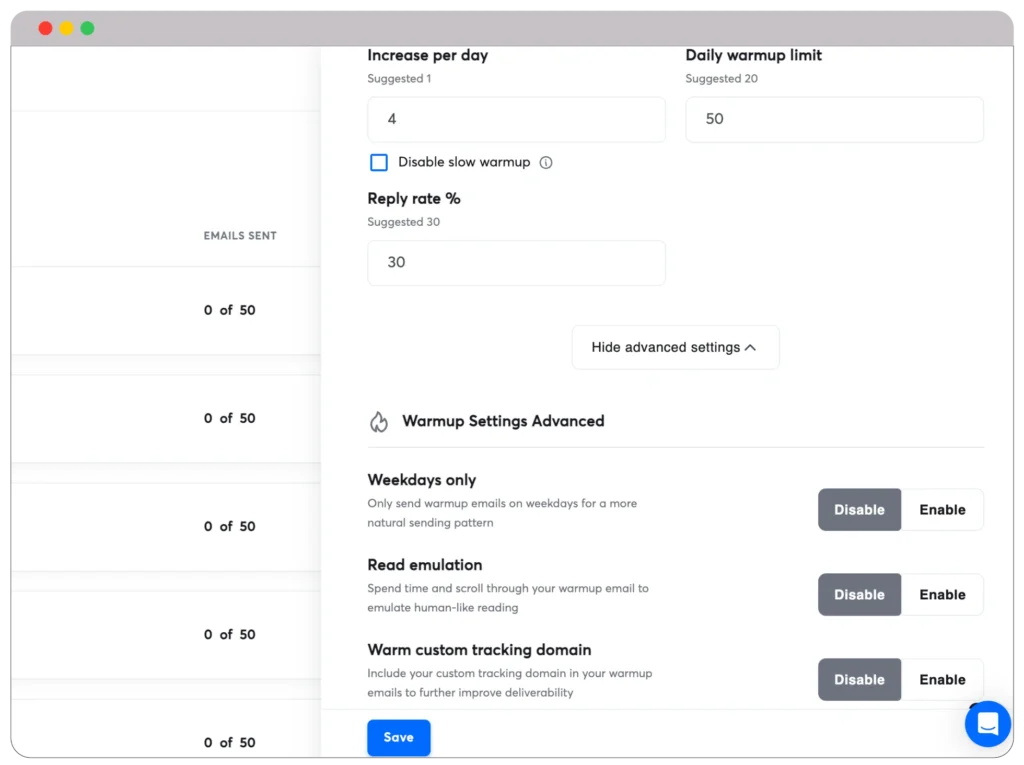 Snov.io vs Instantly.ai: Battle of Email Outreach Tools 12 Email warmup in Instantly.ai