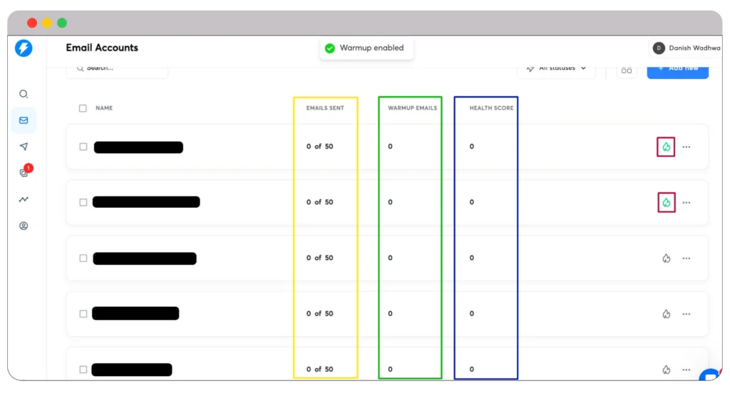 Email warmup option Instantly.ai