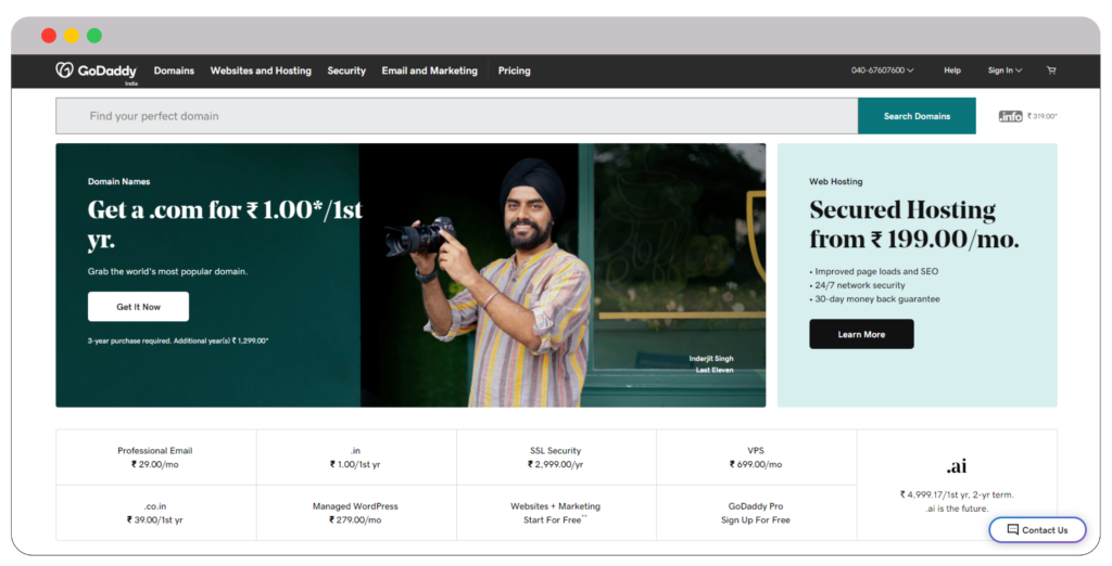GoDaddy Domain registrar