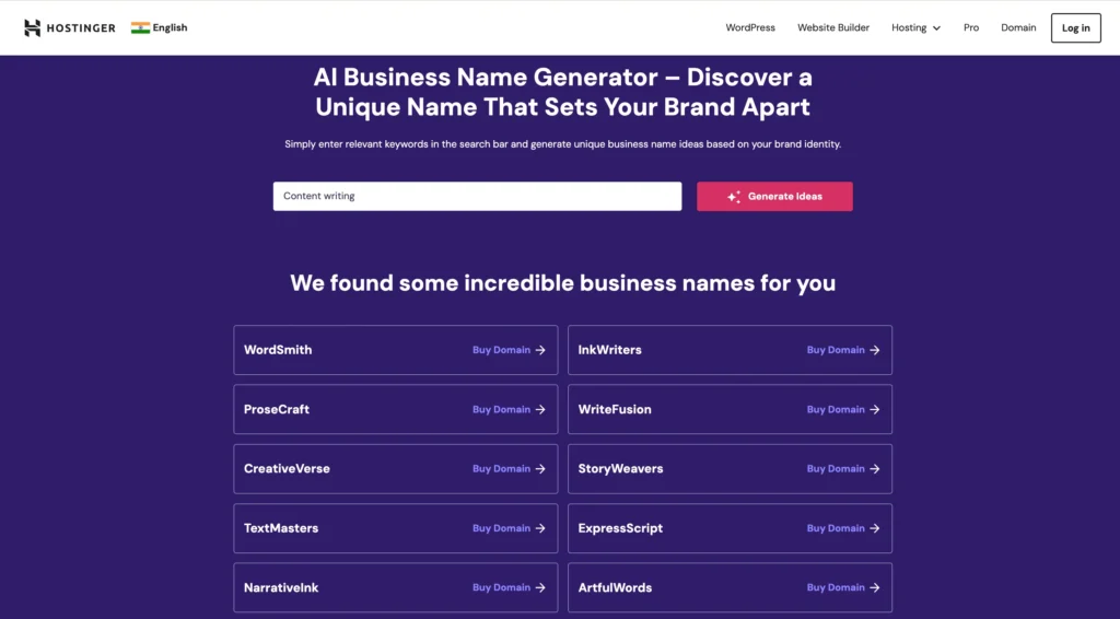Hostinger generating results