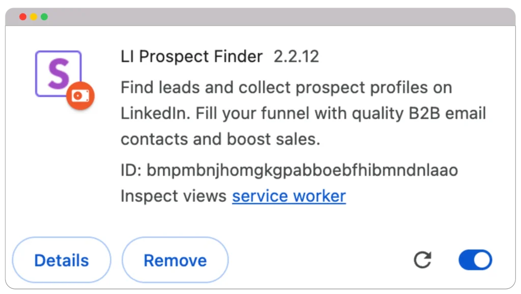 LinedIn email finder in snov.io