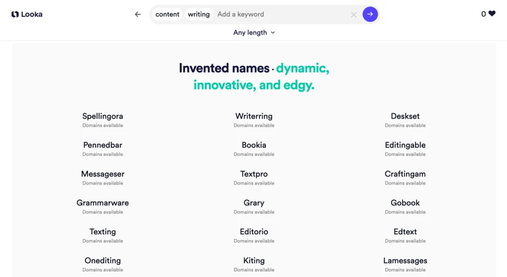 Looka generated results