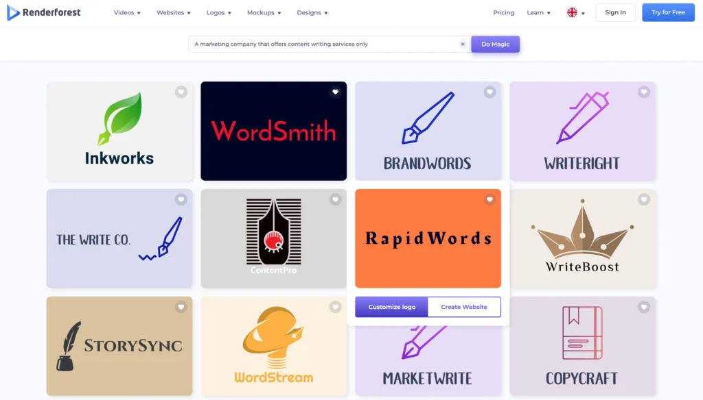 Renderforest results