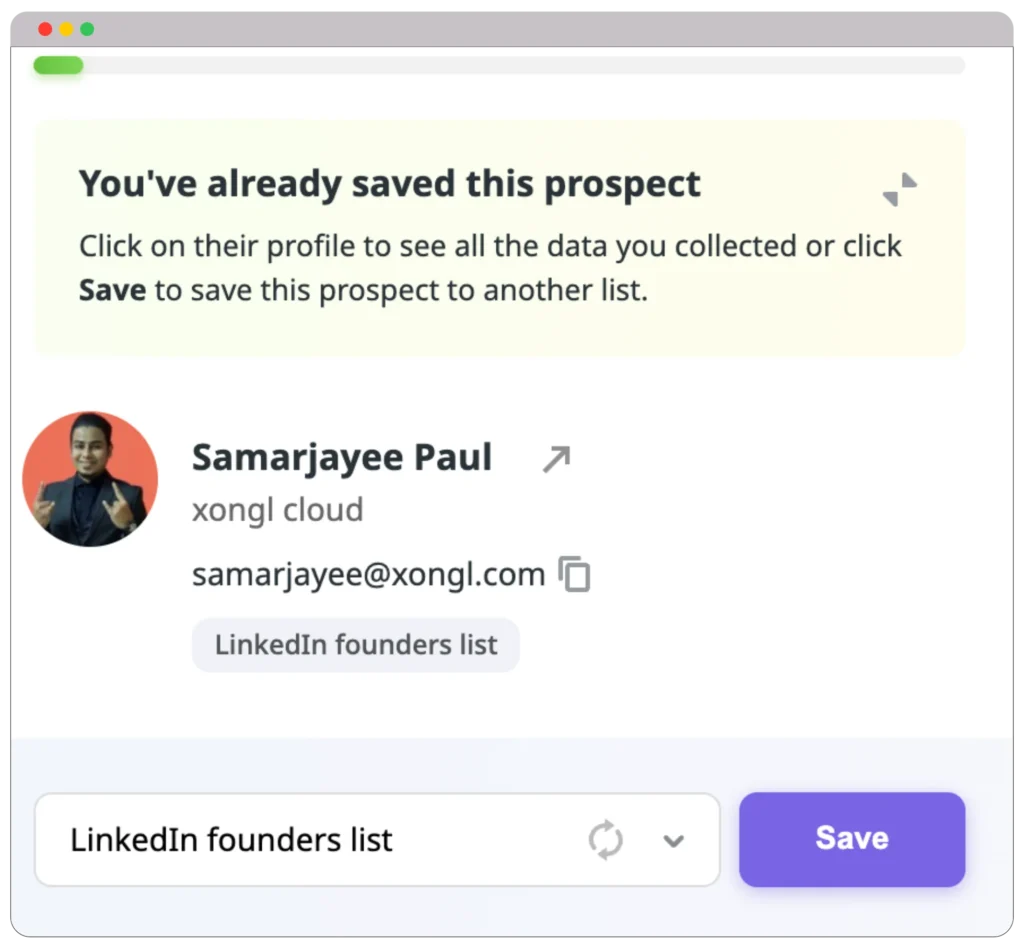 Select the list to add the person
