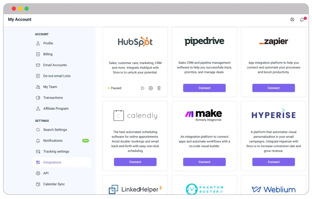 Snov.io vs Instantly.ai: Battle of Email Outreach Tools 7 Snov.io integrations