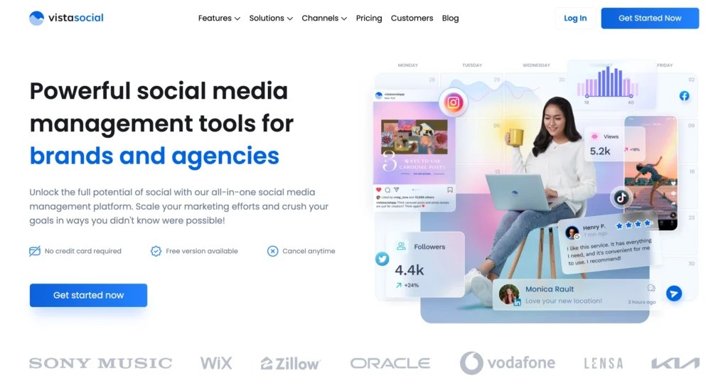 VistaSocial homepage