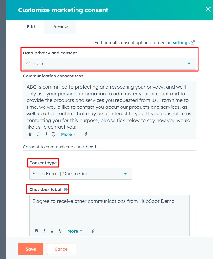 How to Book Sales Meetings with Best & Free HubSpot Meeting Scheduler? 10 customize-marketing-consent