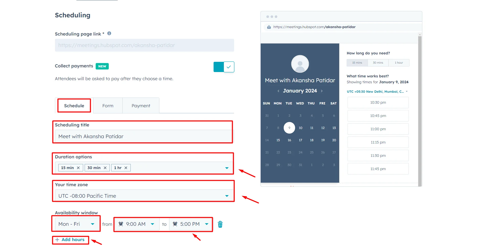 How to Book Sales Meetings with Best & Free HubSpot Meeting Scheduler? 7 edit-schedule-tab-hubspot-meeting-scheduler