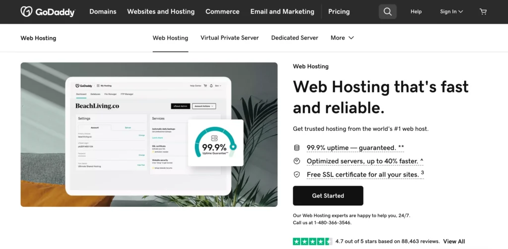 goDaddy hosting