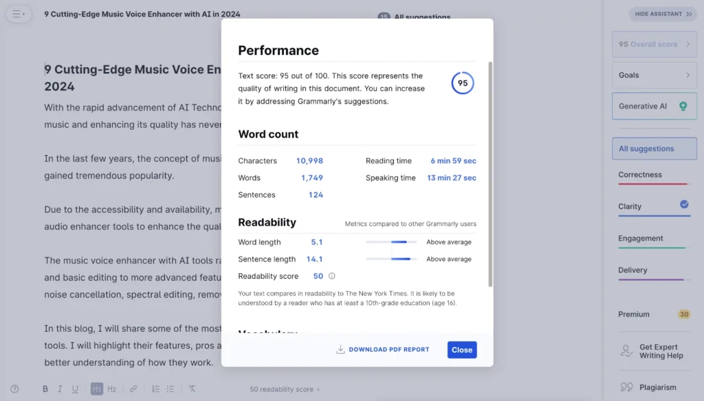 grammarly overall score checker