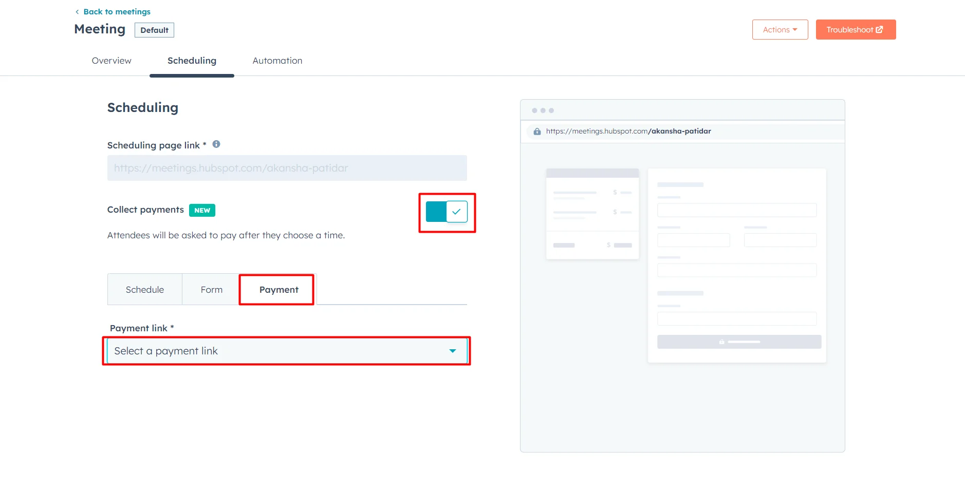 How to Book Sales Meetings with Best & Free HubSpot Meeting Scheduler? 6 steps-to-add-payment-link-to meeting