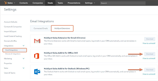 The Ultimate List of Free HubSpot CRM Features for Businesses 4 Gmail and outlook integrations
