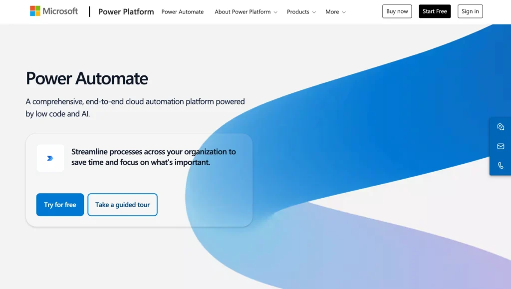 Microsoft Power Automate best business process management software