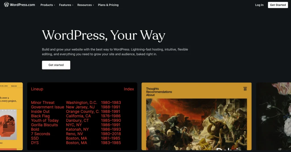 WordPress dashboard