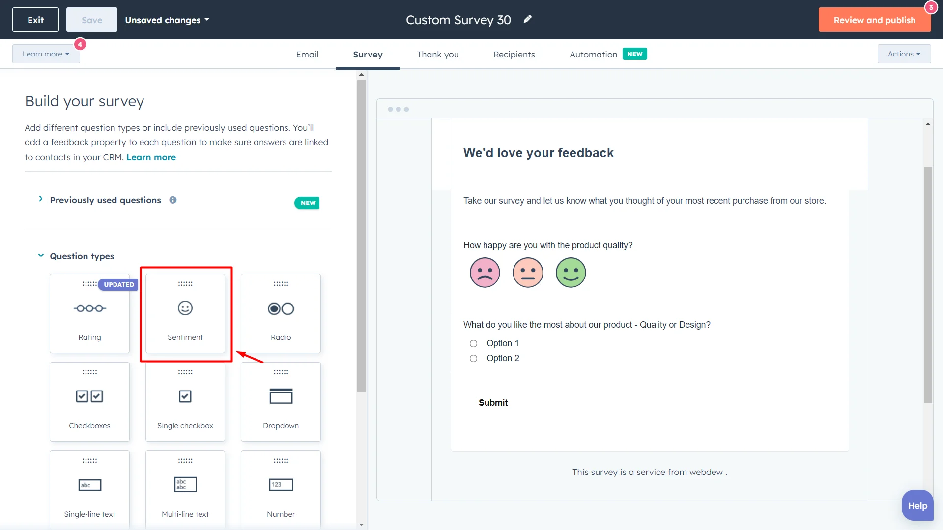 HubSpot Customer Feedback Survey Tool: Get Insights & Boost Conversion 5 build-your-survey