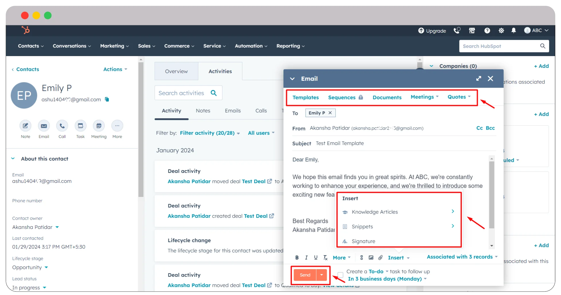 create-and-send-email-hubspot-contact-management