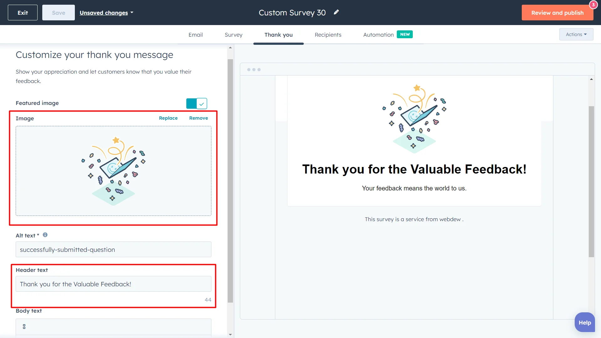 HubSpot Customer Feedback Survey Tool: Get Insights & Boost Conversion 6 customize-your-thank-you-message