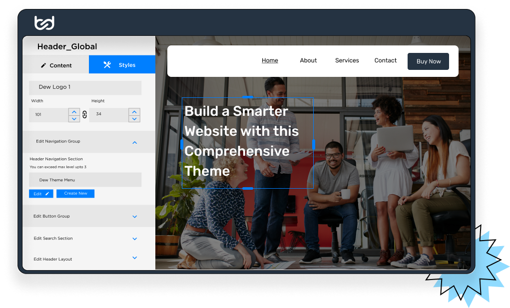 HubSpot Themes 22 header builder
