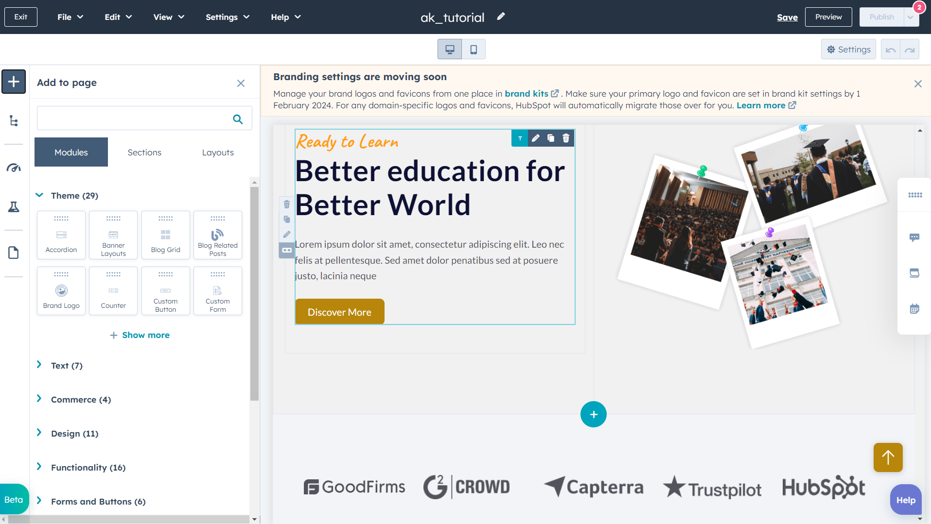 HubSpot vs Monday CRM: Features, Benefits, and the Better Choice 5 hubspot-drag-and-drop-website-builder
