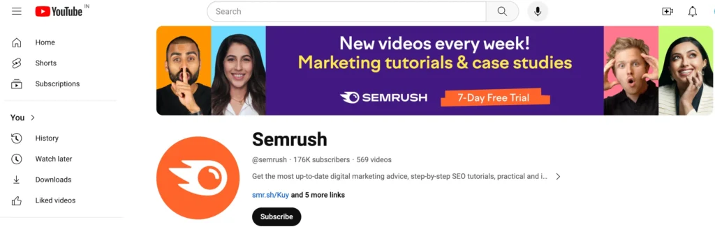 Learn Digital Marketing: Crack the Code to Digital Success in 2024 14 semrush youtube channel