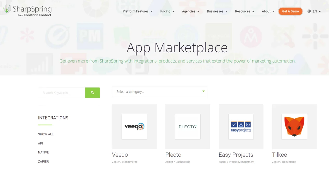 HubSpot vs SharpSpring: Which Platform is better for your Business? 2 Integrations-Sharpspring-hubspot-vs-sharpspring