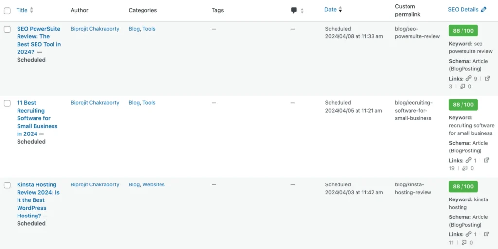 Rank math bulk editing