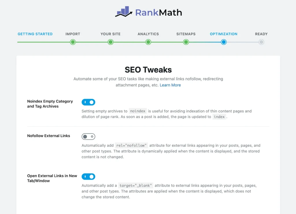 Rank math optimization