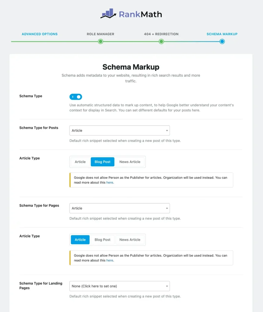 Rank math schema markup