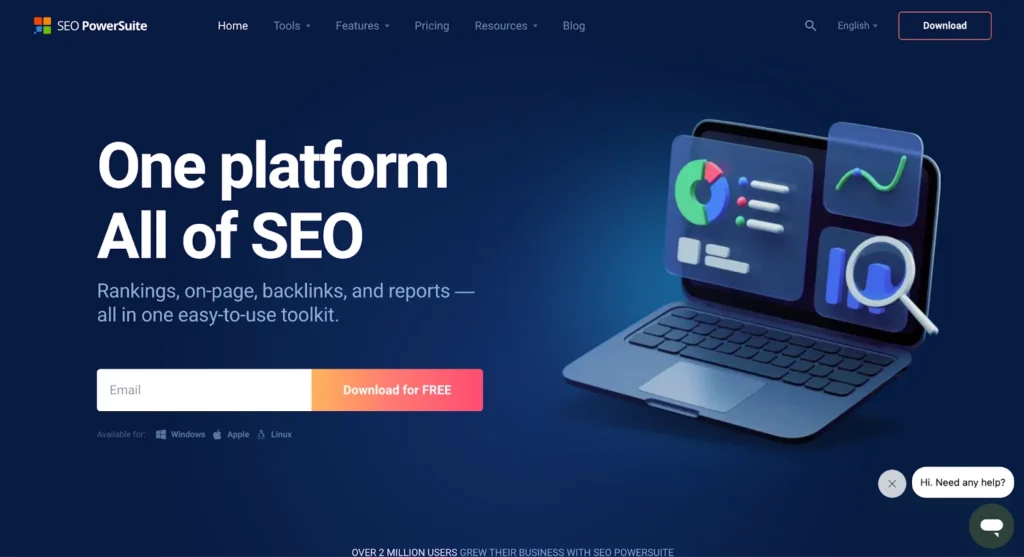 SEO powerSuite review dashboard