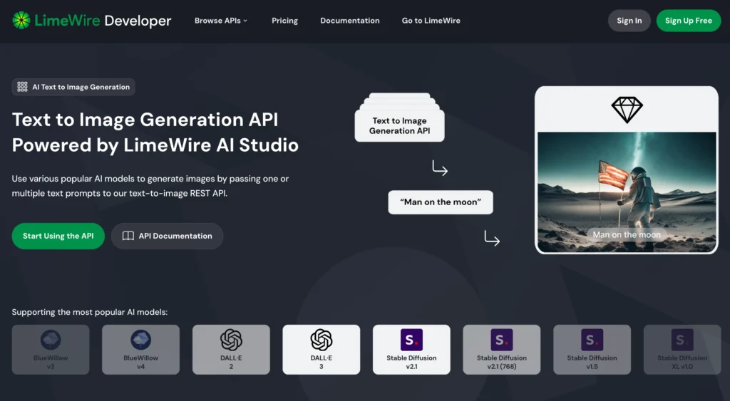 Text to image generation API