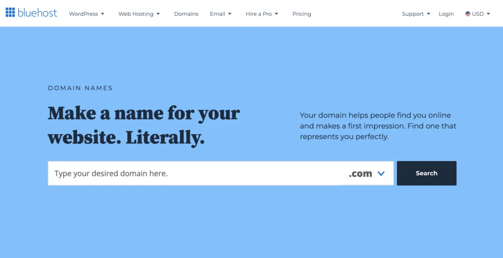 bluehost domain registration