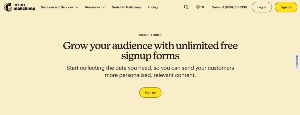 mailchimp signup forms