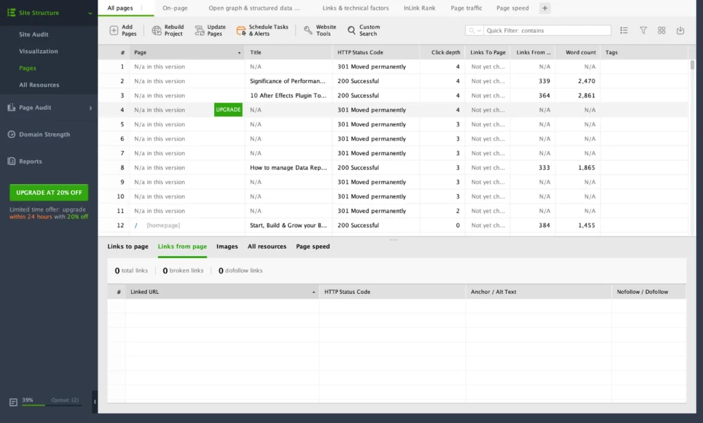 site structure pages