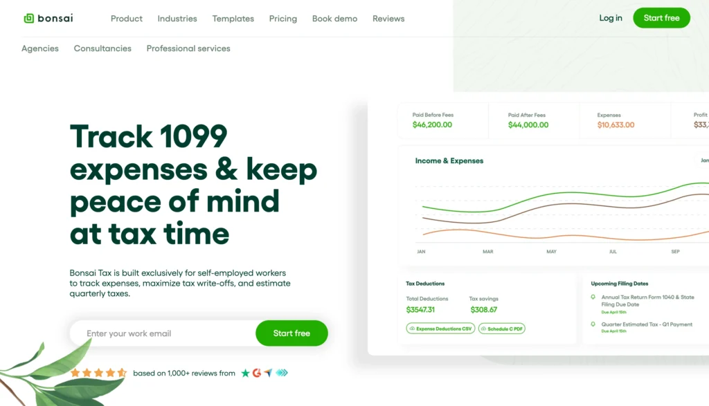 Bonsai best tax software for tax prerparers