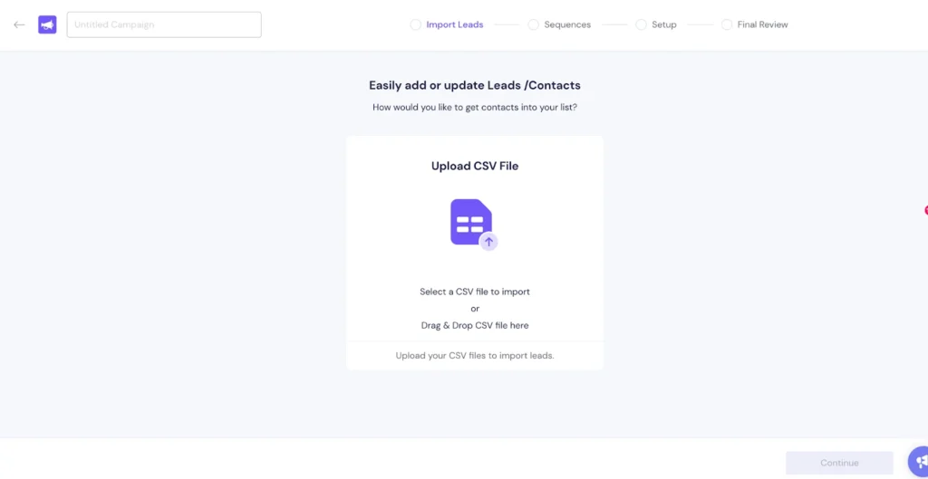 Smartlead review leads import