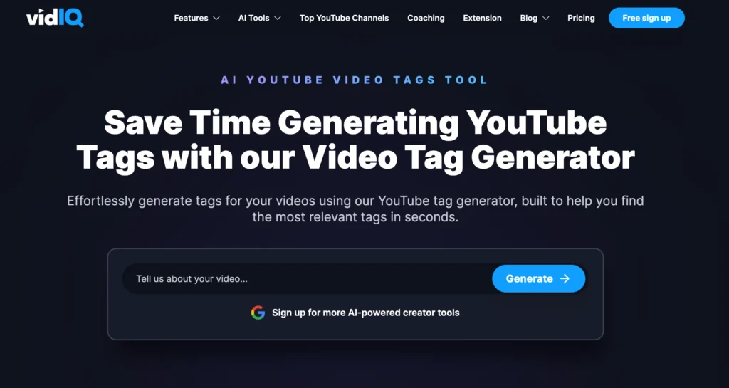 VidIQ Best YouTube Tag Generators