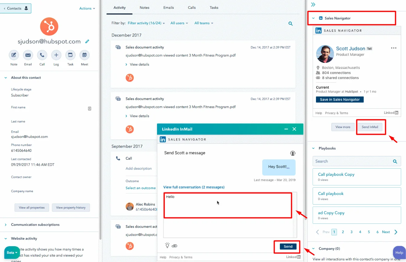 send-inmail-hubspot-linkedin-integration