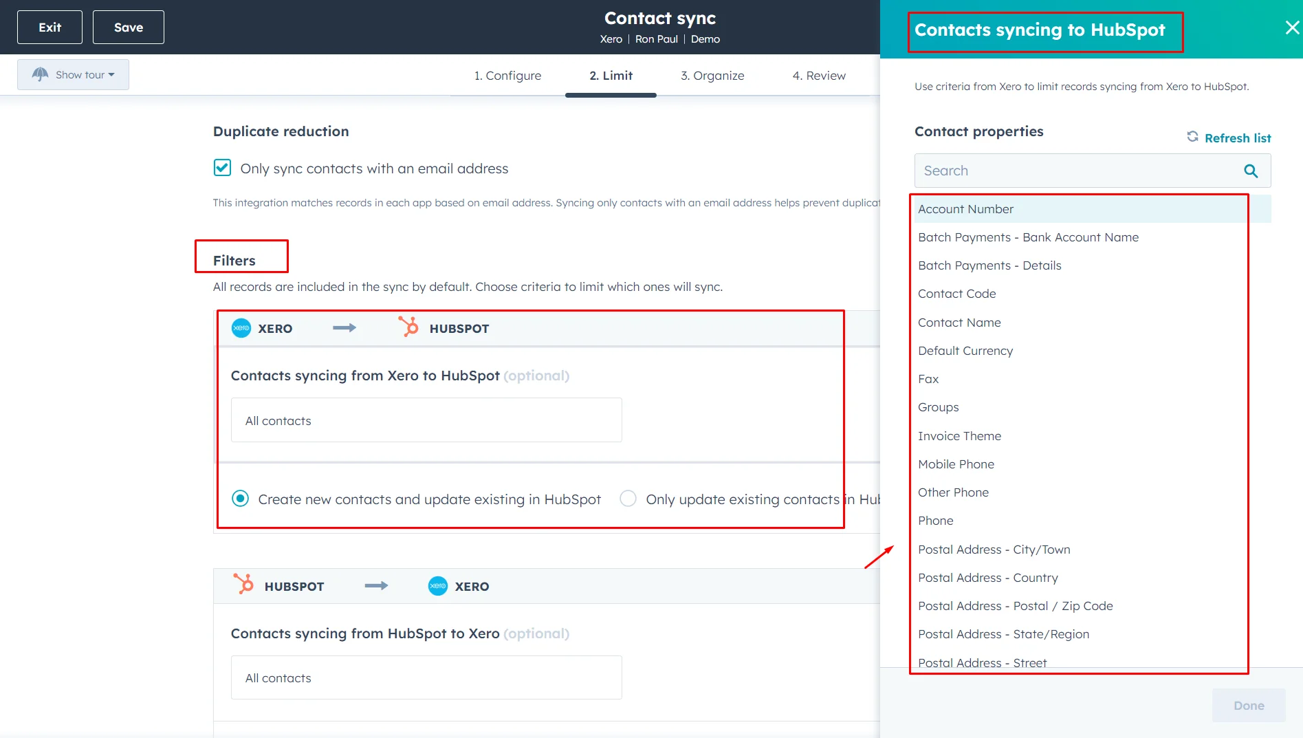 HubSpot Xero Integration: Step-by-step Guide to Sync Data & Create Invoices 8 set-limit-add-filters-to-sync