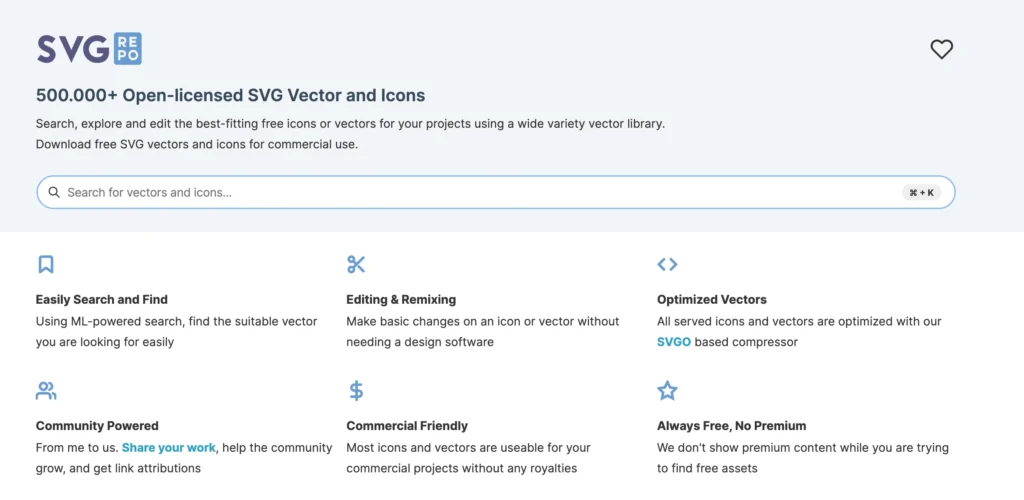 SVG Repo websites where you can find free vectors