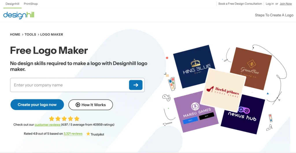 designhill vs brandcrowd AI logo maker