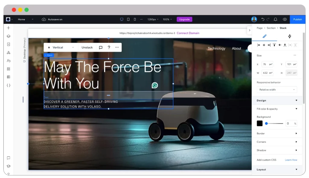 Wix advanced options 1
