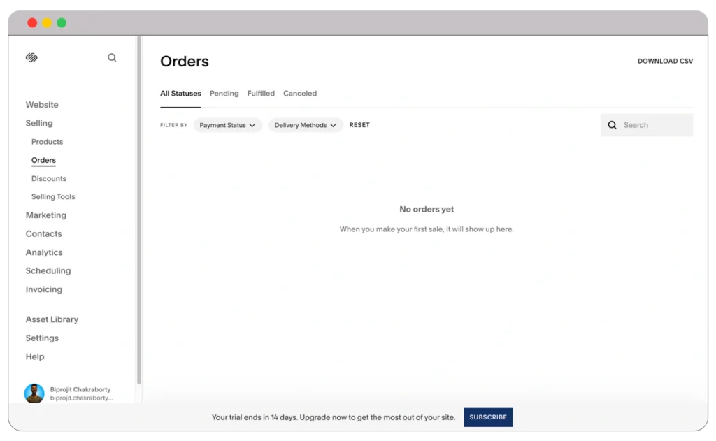 Wix vs squarespace orders