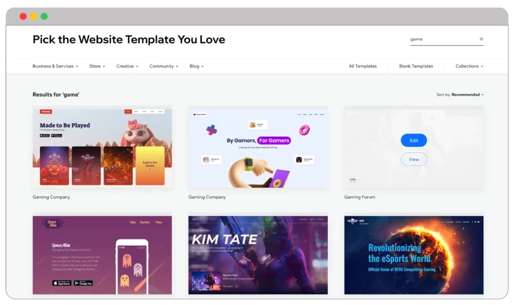 wix templates 4