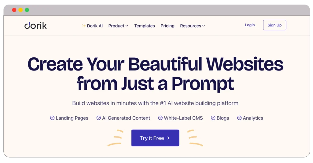 Dorik free website builder