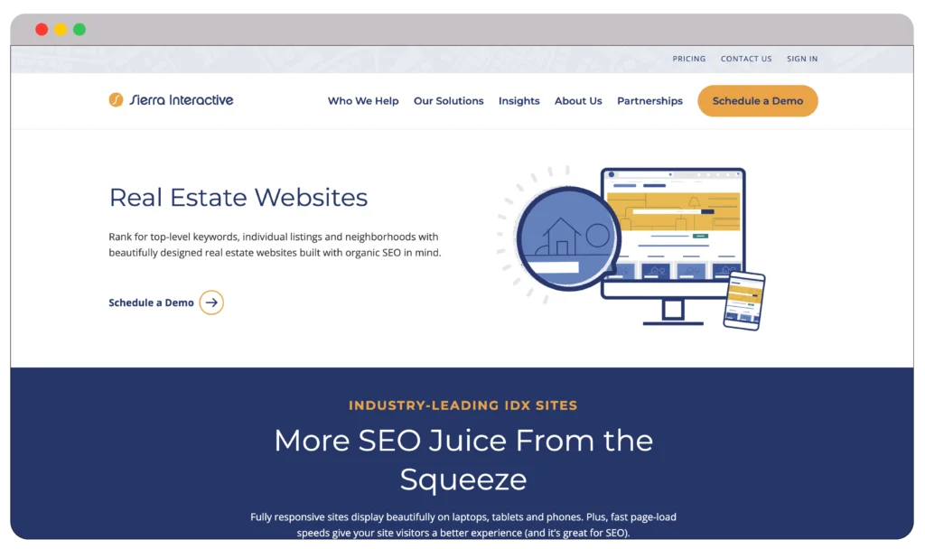 Sierra real estate website builder