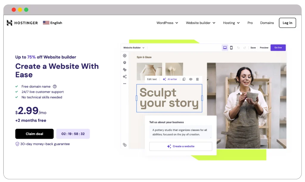 11 best eCommerce Website Builders to create an online store 3 Hostinger ecommerce website builder