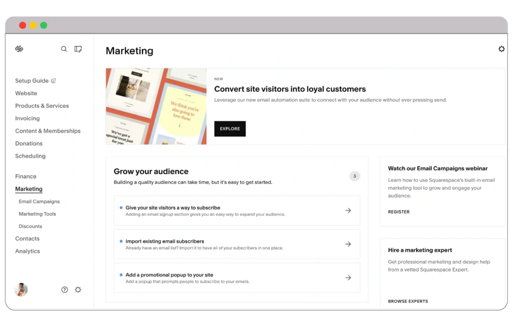 Squarespace marketing